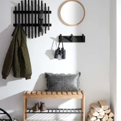 Wohnen Garderoben<Design Garderobe aus schwarzen Eichenholz-Leisten - Gangizo
