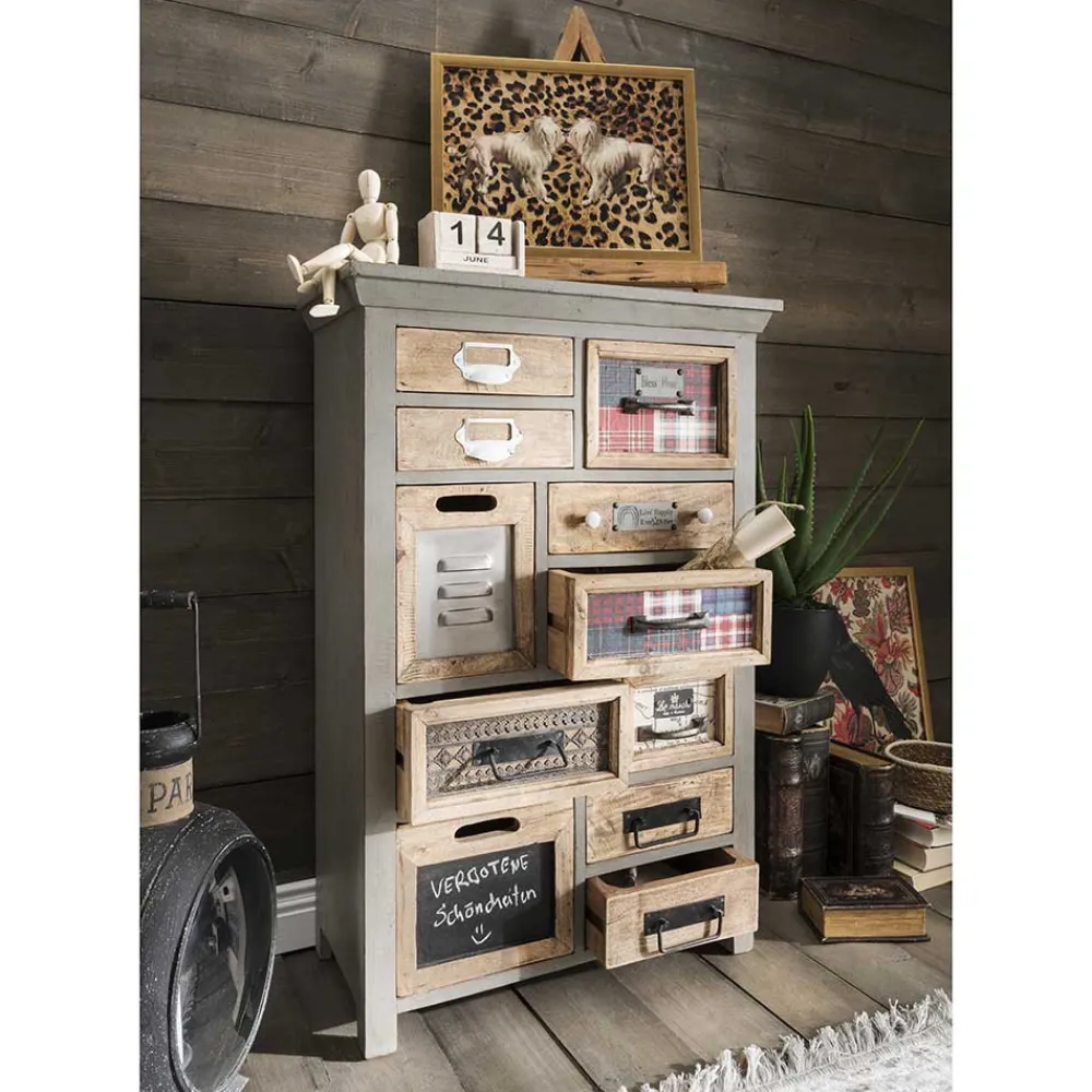 Wohnen Kommoden<Design Highboard aus Recyclingholz mehrfarbig - Andrass