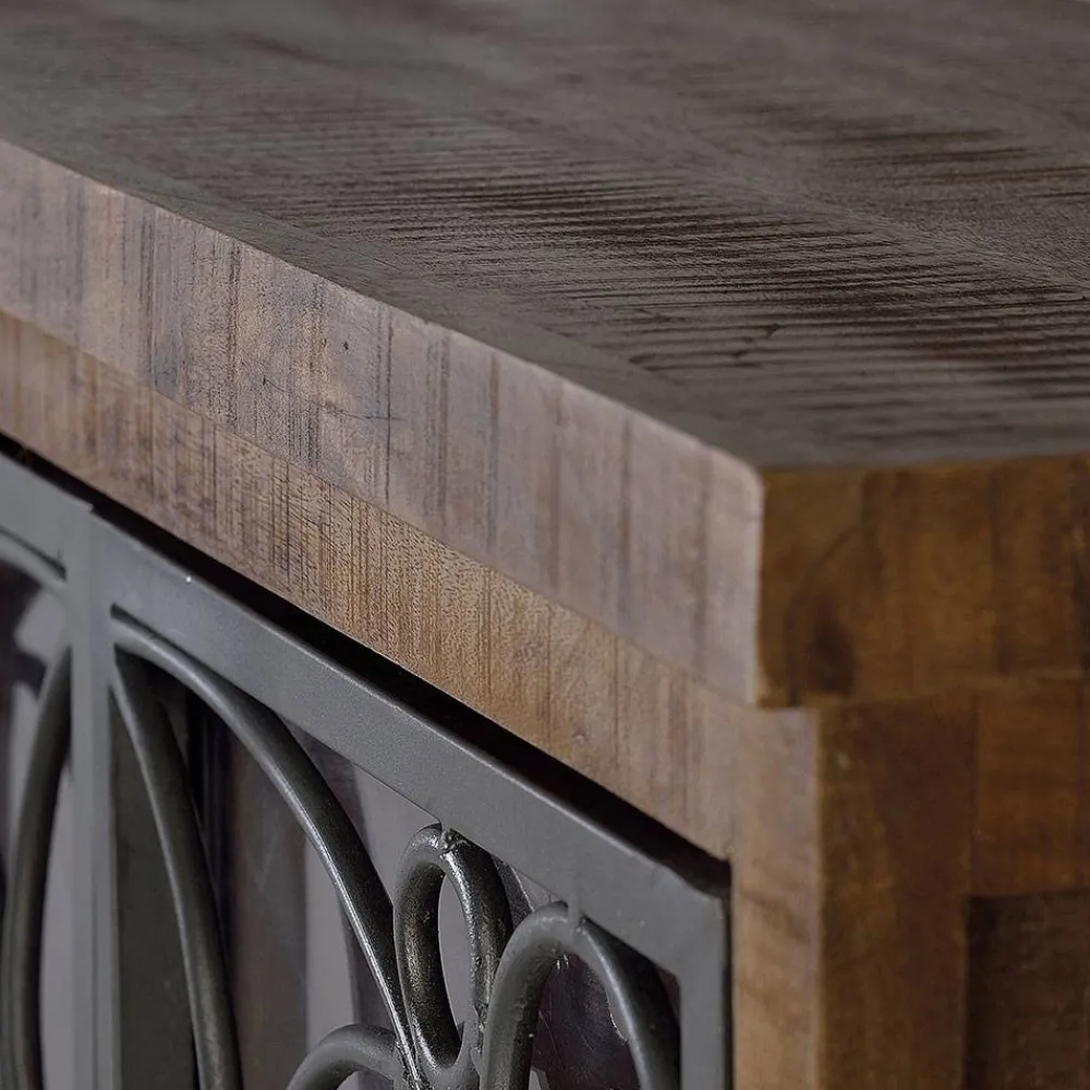 Wohnen Highboards|Vitrinen<Design Highboard mit Glas Metalltüren - Everton