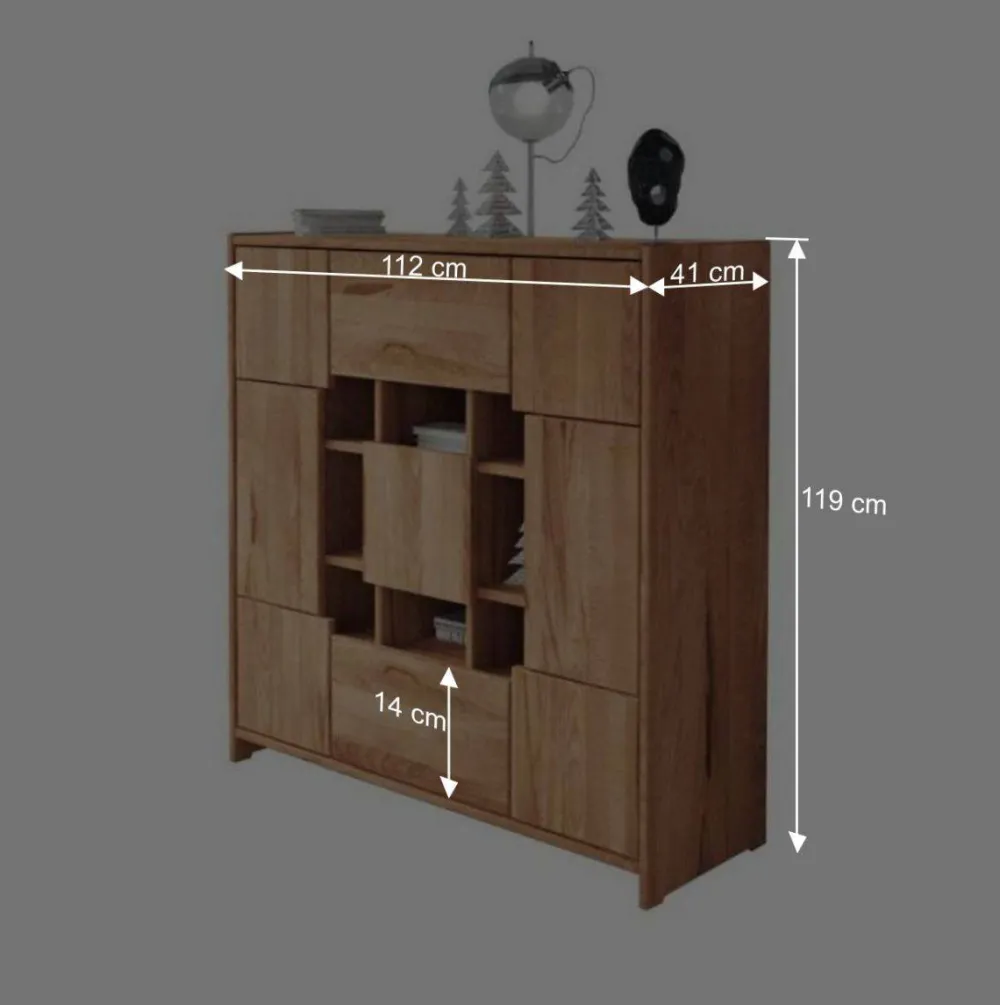 Wohnen Highboards<Design Highboard Salomonia mit offenen Fächern