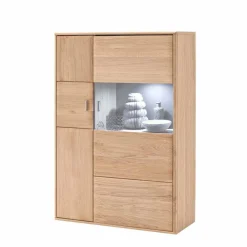 Wohnen Highboards<Design Highboard Vernella aus Eiche Bianco