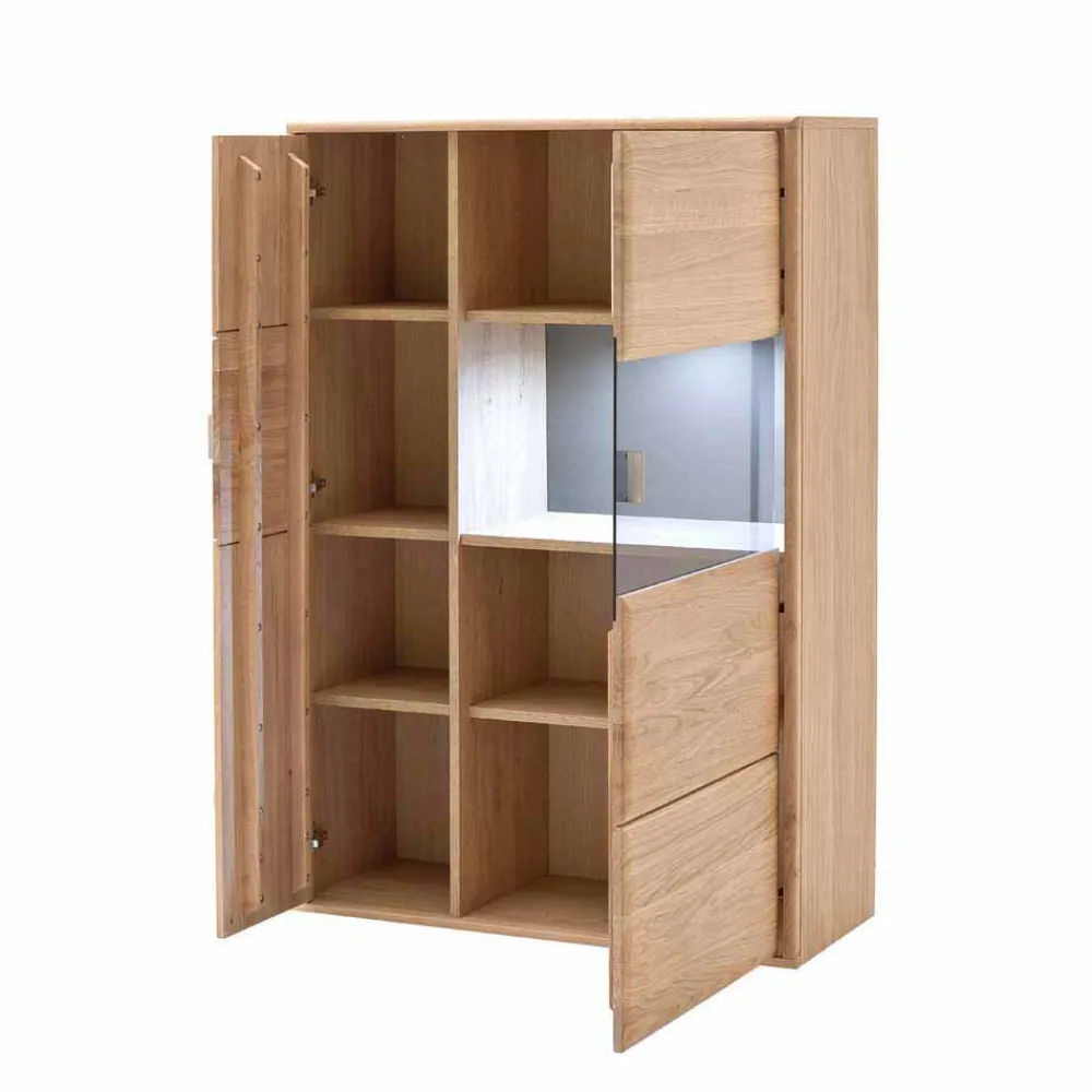 Wohnen Highboards<Design Highboard Vernella aus Eiche Bianco