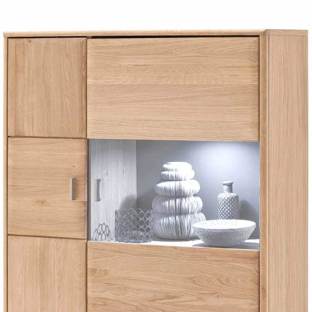 Wohnen Highboards<Design Highboard Vernella aus Eiche Bianco