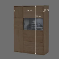 Wohnen Highboards<Design Highboard Vernella aus Eiche Bianco