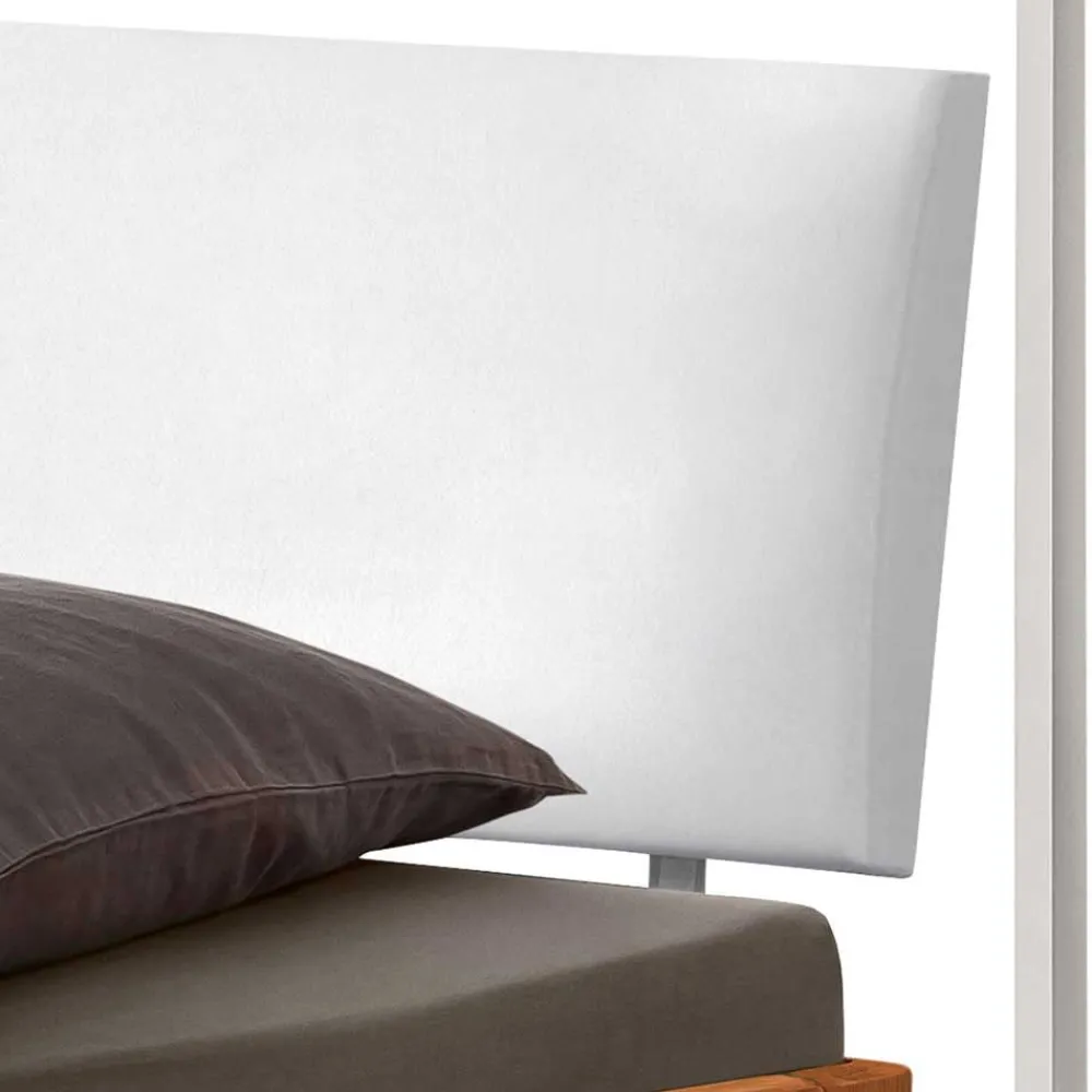 Wohnen Betten<Design Himmelbett in Eiche Natur & Weiß - Risa