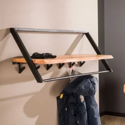 Wohnen Garderoben<Design Hängegarderobe aus Metall und Holz - Nics