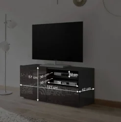 Wohnen Lowboards|Tv & Hifi-Möbel<Design Hochglanz TV Element in Anthrazit - Ipatal