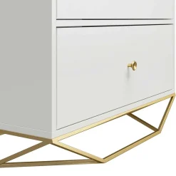 Wohnen Kommoden<Design Hochkommode in Weiß & Gold - Fiolpedo