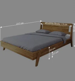 Wohnen Betten<Design Holzbett aus Wildeiche - Hardus (dreiteilig)