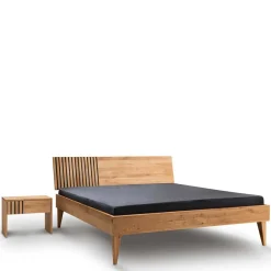 Wohnen Betten<Design Holzbett aus Wildeiche Massivholz - Manarola I