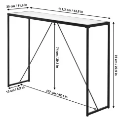 Wohnen Tische<Design Konsolentisch mit Schwarzglas Platte - Burano