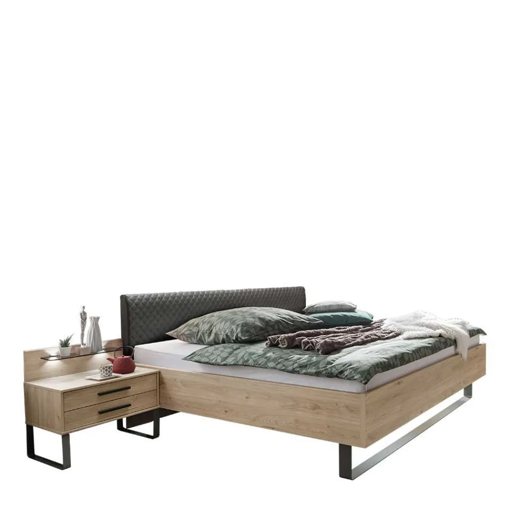 Wohnen Betten<Design Loft Bett mit Nachttischen - Licruva (dreiteilig)