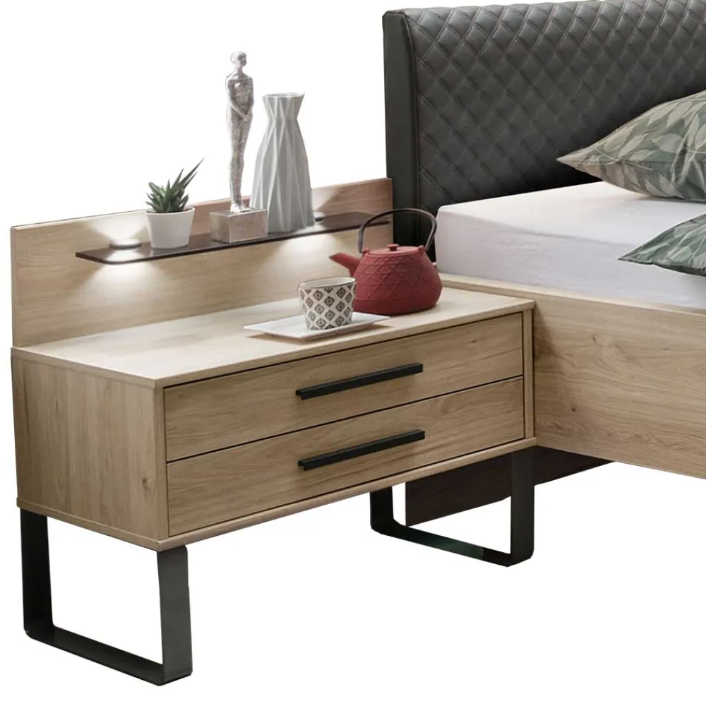 Wohnen Betten<Design Loft Bett mit Nachttischen - Licruva (dreiteilig)