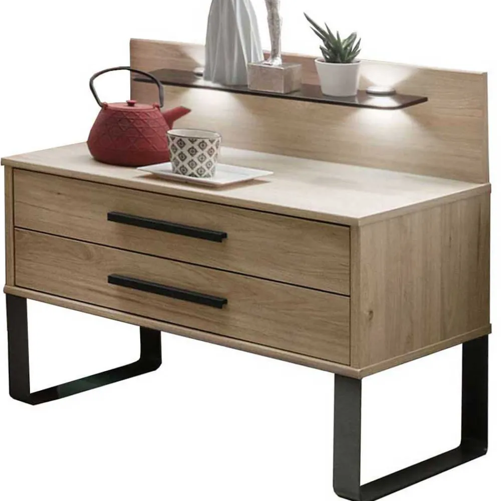 Wohnen Betten<Design Loft Bett mit Nachttischen - Licruva (dreiteilig)