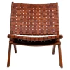 Wohnen Sessel<Design Lounge Stuhl aus Leder Geflecht - Maisu
