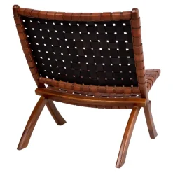 Wohnen Sessel<Design Lounge Stuhl aus Leder Geflecht - Maisu