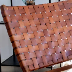 Wohnen Sessel<Design Lounge Stuhl aus Leder Geflecht - Maisu