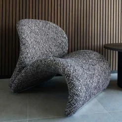 Wohnen Sessel<Design Loungesessel in Dunkelbraun meliert - Sacalobra