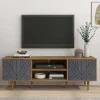 Wohnen Tv & Hifi-Möbel|Lowboards<Design Lowboard für TV in Grau & Natur - Ascolano