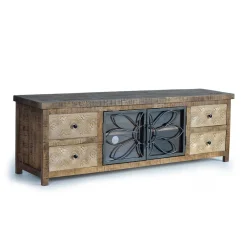 Wohnen Tv & Hifi-Möbel|Lowboards<Design Lowboard mit Glas Metalltüren - Everton