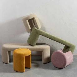 Wohnen Sitzbank<Design Polsterbank in Oliv Grün Chenille - Baverly