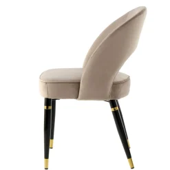 Wohnen Stühle<Design Polsterstühle in Taupe Samt - Vannah (2er Set)