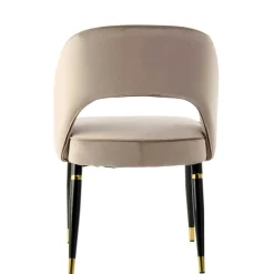 Wohnen Stühle<Design Polsterstühle in Taupe Samt - Vannah (2er Set)