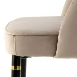 Wohnen Stühle<Design Polsterstühle in Taupe Samt - Vannah (2er Set)