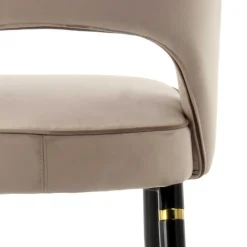 Wohnen Stühle<Design Polsterstühle in Taupe Samt - Vannah (2er Set)
