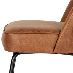 Wohnen Stühle<Design Recyclingleder Stuhl in Braun - Kegadamo (2er Set)