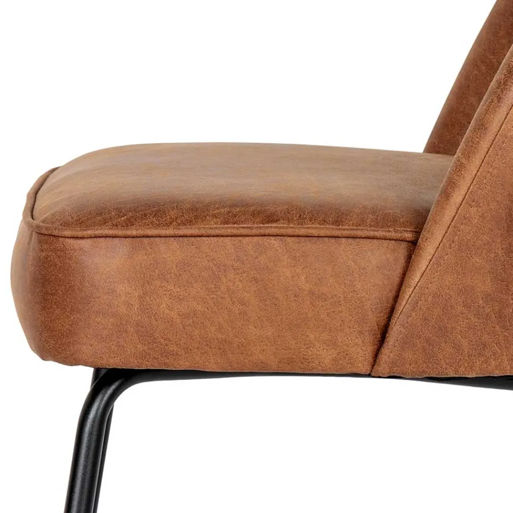 Wohnen Stühle<Design Recyclingleder Stuhl in Braun - Kegadamo (2er Set)