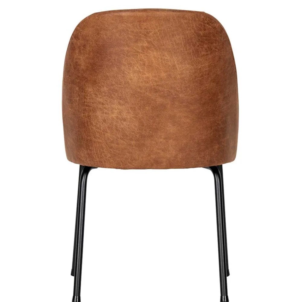 Wohnen Stühle<Design Recyclingleder Stuhl in Braun - Kegadamo (2er Set)