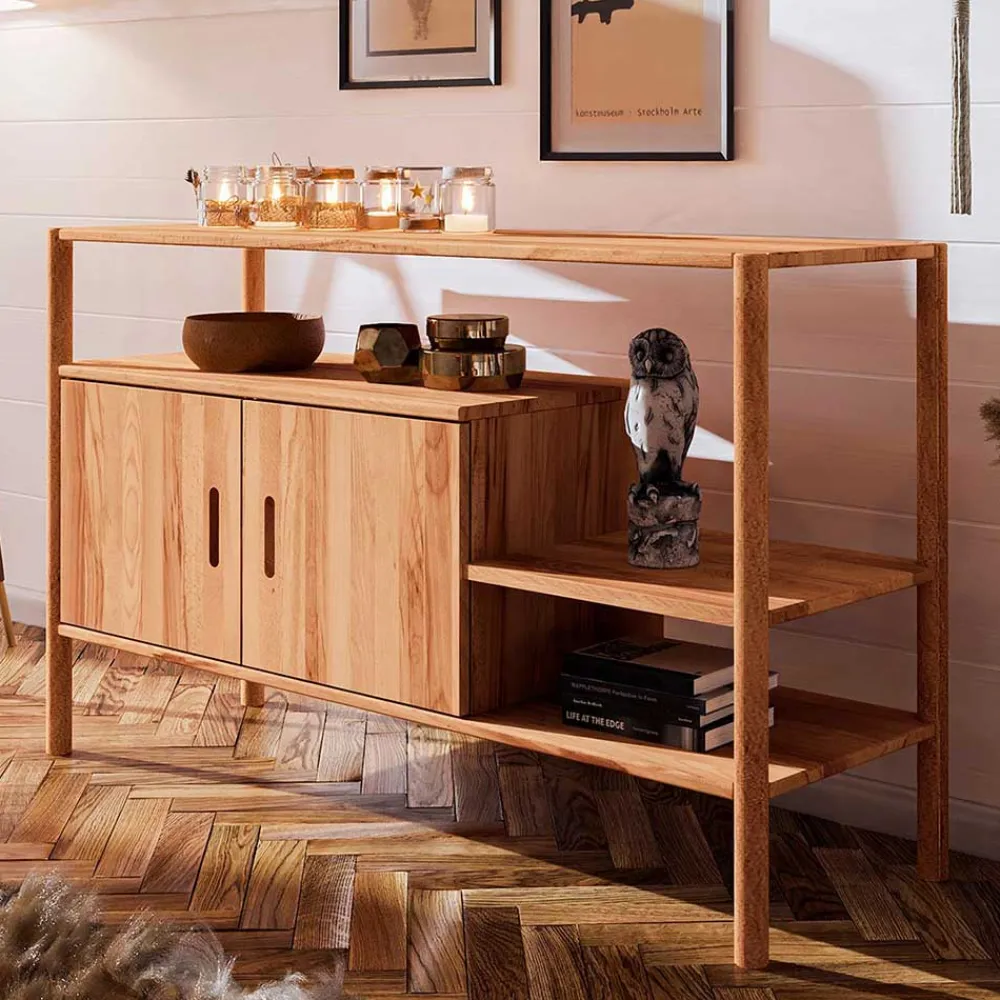 Wohnen Regale<Design Regal mit zwei Fächern & Türen - Indrya