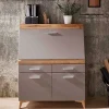 Wohnen Highboards<Design Sekretär in Grau & Eiche NB - Zella