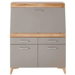 Wohnen Highboards<Design Sekretär in Grau & Eiche NB - Zella