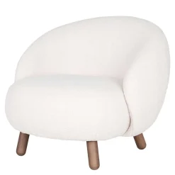 Wohnen Sessel<Design Sessel in Offwhite Lammfell Stoff - Tirol