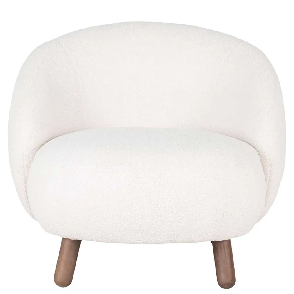 Wohnen Sessel<Design Sessel in Offwhite Lammfell Stoff - Tirol