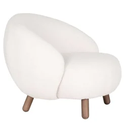 Wohnen Sessel<Design Sessel in Offwhite Lammfell Stoff - Tirol