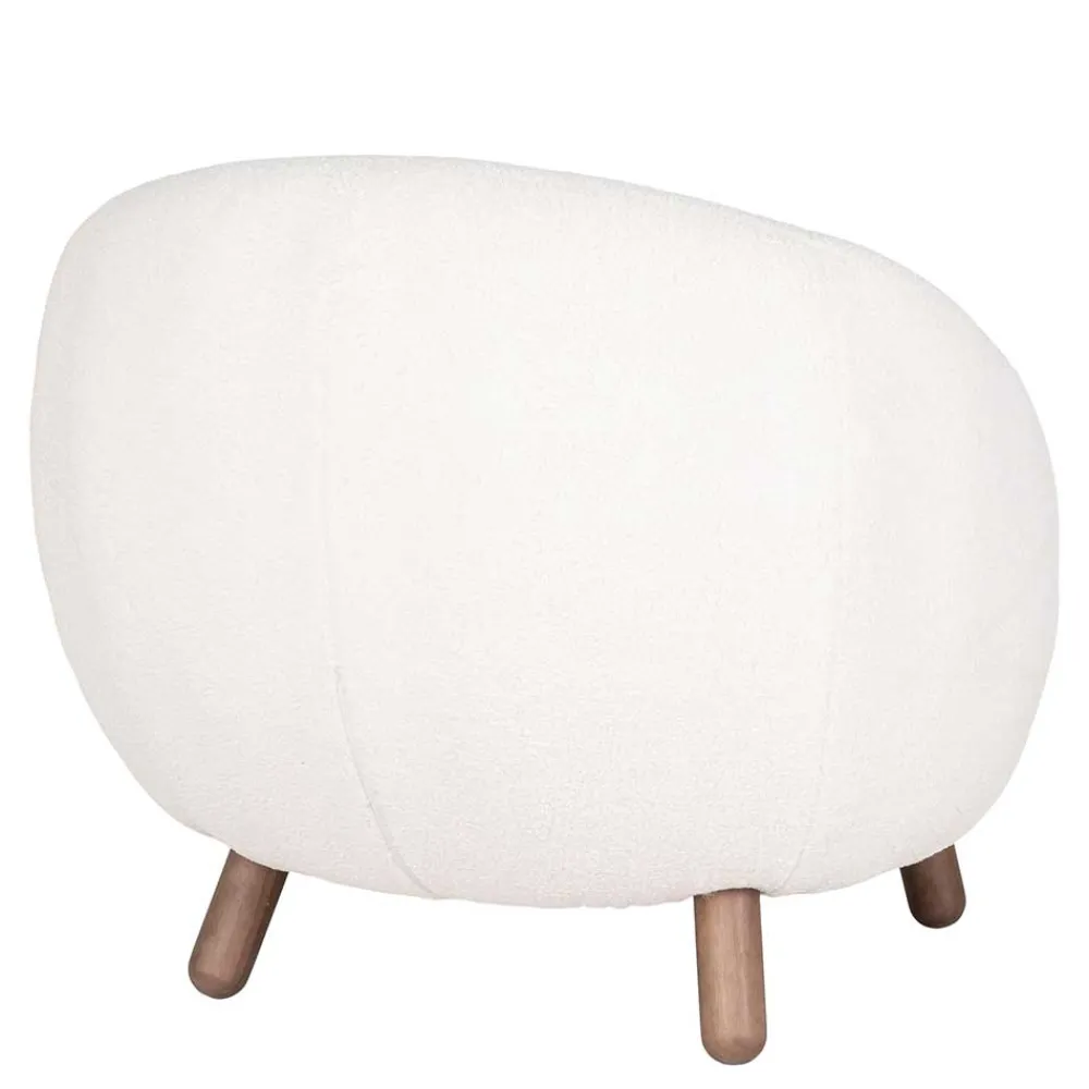 Wohnen Sessel<Design Sessel in Offwhite Lammfell Stoff - Tirol