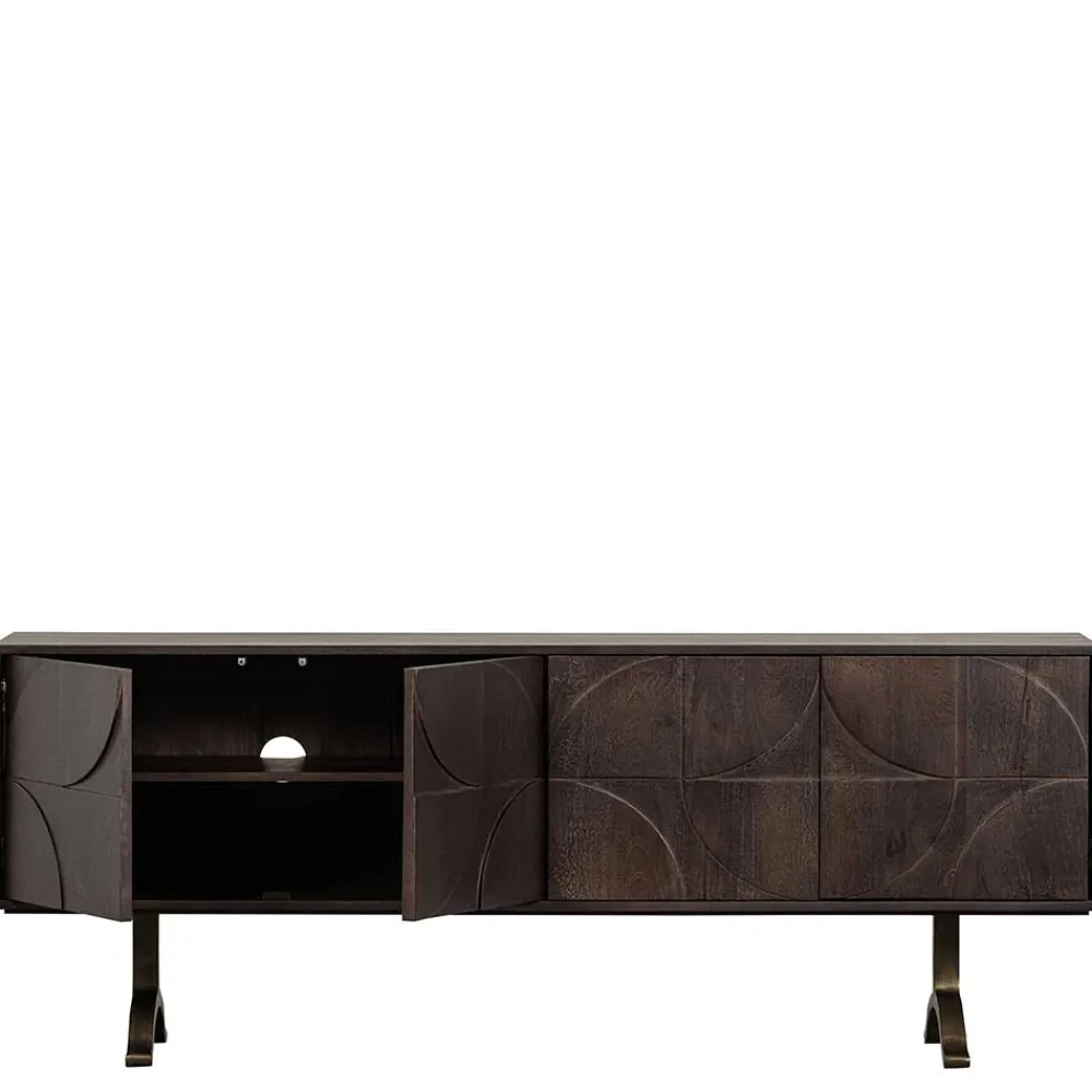 Wohnen Tv & Hifi-Möbel<Design Sideboard in Nussbaum aus Mango Holz - Pisino