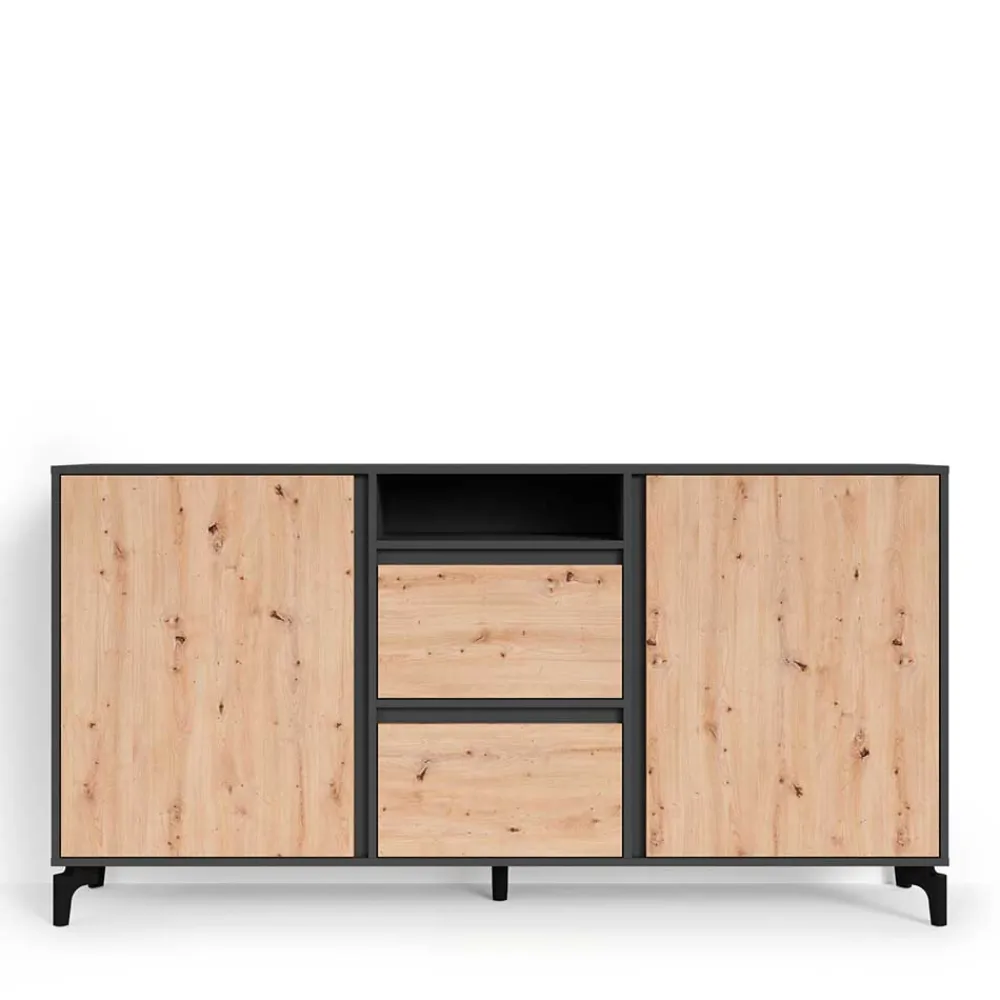 Wohnen Sideboards<Design Sideboard in Wildeiche NB & Anthrazit - Kiss