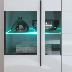 Wohnen Sideboards<Design Sideboard Nennja in Weiß Hochglanz Glas