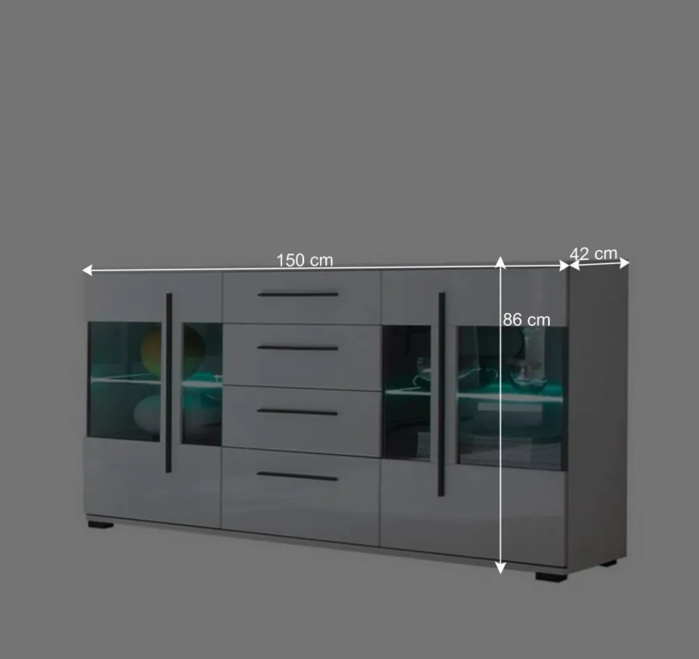 Wohnen Sideboards<Design Sideboard Nennja in Weiß Hochglanz Glas