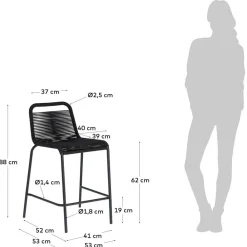 Wohnen Hocker<Design Stühle mit 62 cm Sitzhöhe - Henriette (4er Set)