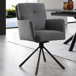 Wohnen Stühle<Design Tischsessel in Grau - drehbar - Portland S (2er Set)