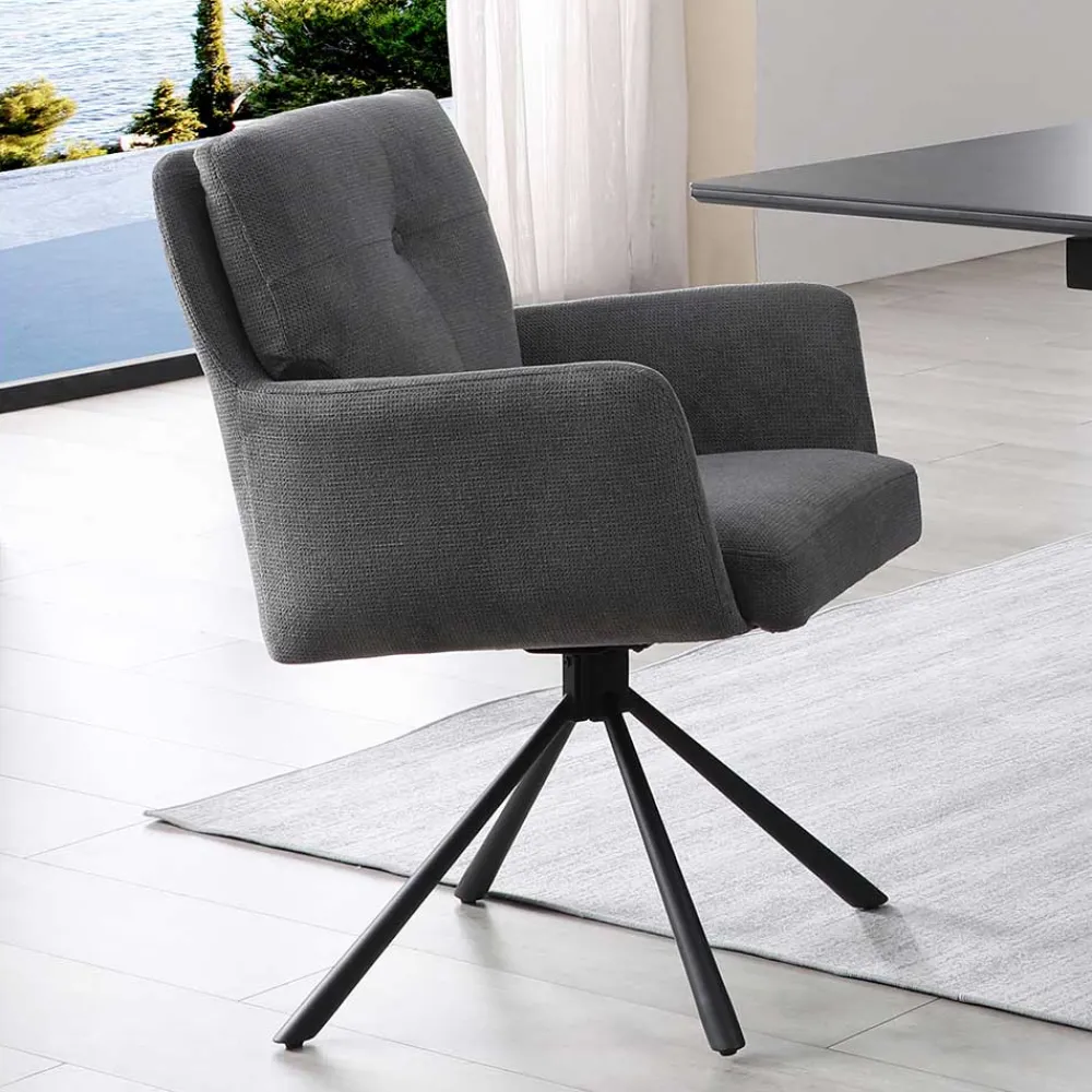 Wohnen Stühle<Design Tischsessel in Grau - drehbar - Portland S (2er Set)