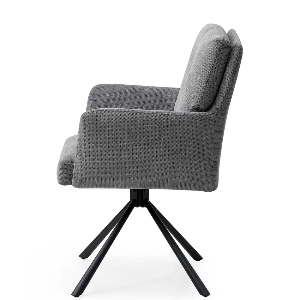 Wohnen Stühle<Design Tischsessel in Grau - drehbar - Portland S (2er Set)