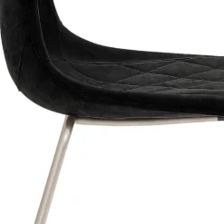 Wohnen Hocker<Design Tresenstuhl in Schwarz & Edelstahl - Polaris