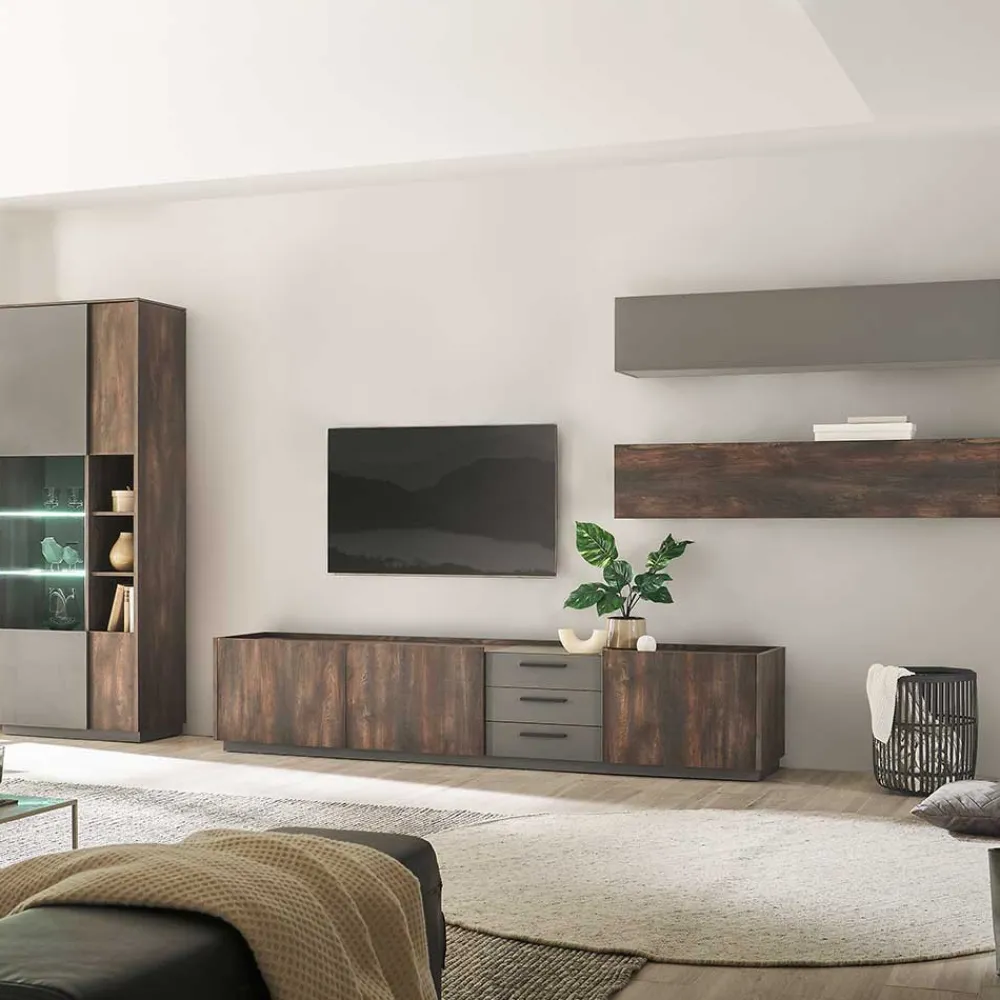 Wohnen Wohnwände<Design TV Anbauwand Möbelset - Mundo (vierteilig)