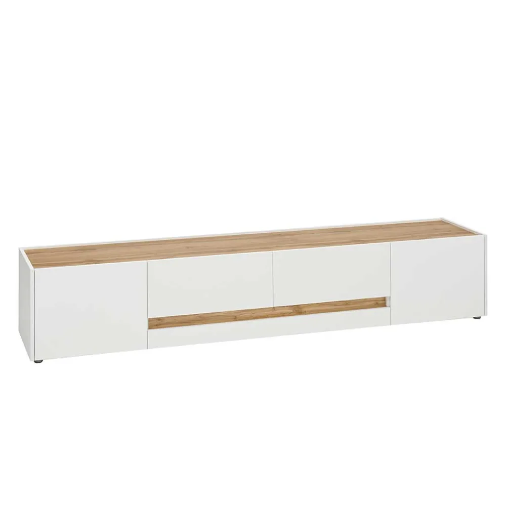 Wohnen Tv & Hifi-Möbel|Lowboards<Design TV Board in Weiß & Wildeiche Optik - Nonessia